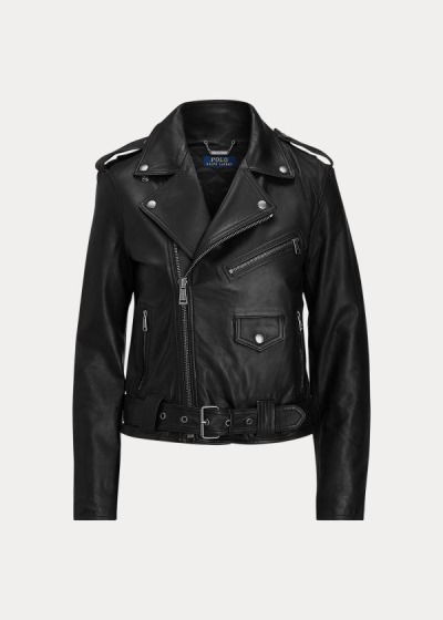 Women's Polo Ralph Lauren Lambskin Moto Jackets | 653748LYU